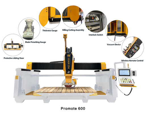 Μηχανή κοπής πέτρας γέφυρας 5 άξων CNC Granite & Marble Profiling Saw