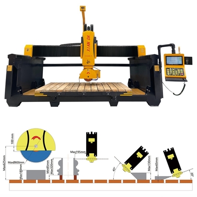 Μηχανή κοπής πέτρας γέφυρας 5 άξων CNC Granite & Marble Profiling Saw