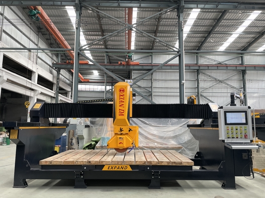 4 Axis CNC Γεφυροειδής Πριονοκορδέλας Λίθου με Τραπέζι Εργασίας 3200x2000mm και Ισχύ Μοτέρ 15kw για Επεξεργασία Γρανίτη, Μαρμάρου, Χαλαζία