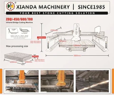 Μηχανή κοπής πέτρας Μηχανή κοπής γέφυρας Μηχανή κοπής γέφυρας υπέρυθρου Zdqj-450/600/800