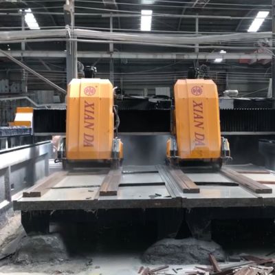 Dual-Beam Bridge-Type Four-Blade Stone Cutting & Milling Machine with 350-600mm Blade Diameter and 15*2/18.5*2kw Main Motor