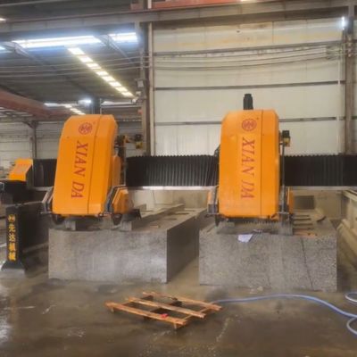 Dual-Beam Bridge-Type Four-Blade Stone Cutting & Milling Machine with 350-600mm Blade Diameter and 15*2/18.5*2kw Main Motor