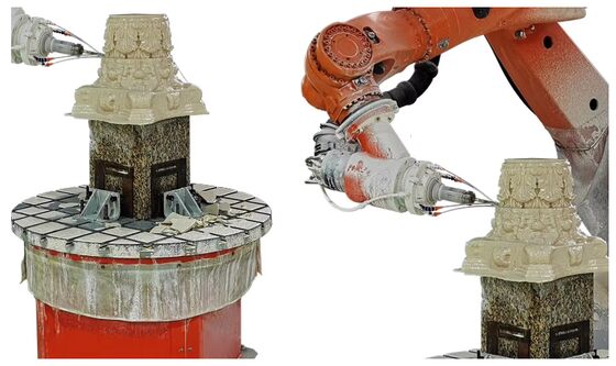Μηχανή κοπής πέτρας CNC ρομπότ 6 άξων με διασταυρωμένο έλεγχο και βρόχο BT40 για 3100mm Μεγάλης κλίμακας γλυπτική