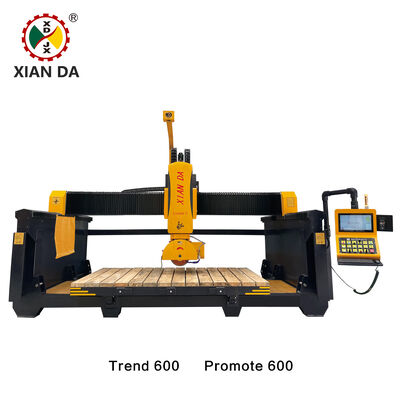 Xianda Trend 600 & Promote 600 5 Axis CNC Μηχανή Κοπής Πέτρας με Γέφυρα για Γρανίτη, Χαλαζία, Τεχνητή Πέτρα, Φρεζάρισμα Κατασκευών