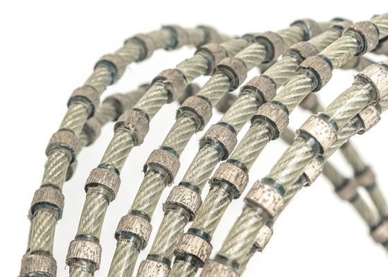 Τέμνον σχοινί 11mm καλωδίων διαμαντιών εργαλείων επιδέσμου φραγμών γρανίτη 40 χάντρες ανά μετρητή